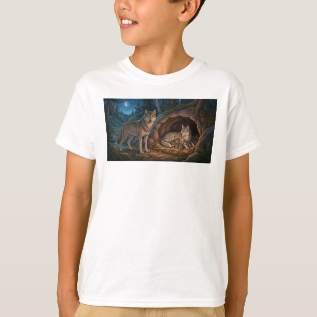 Vargfamilj   t shirt (Framsida)