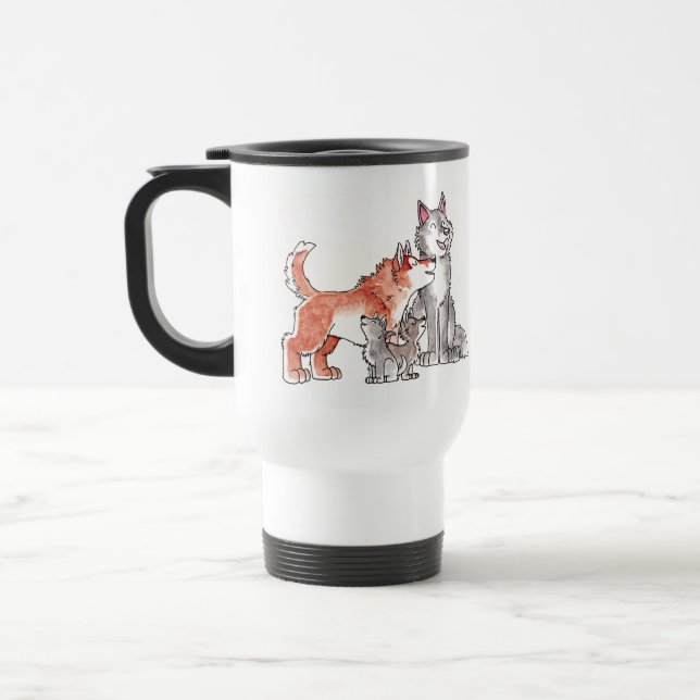 Vargfamiljtravel mug resemugg (Vänster)