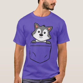 Vargficka djur ficka barn söt vän t shirt