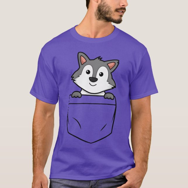 Vargficka djur ficka barn söt vän t shirt (Framsida)