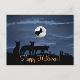 Vargflock Glad Halloween Häxa Postkort Vykort