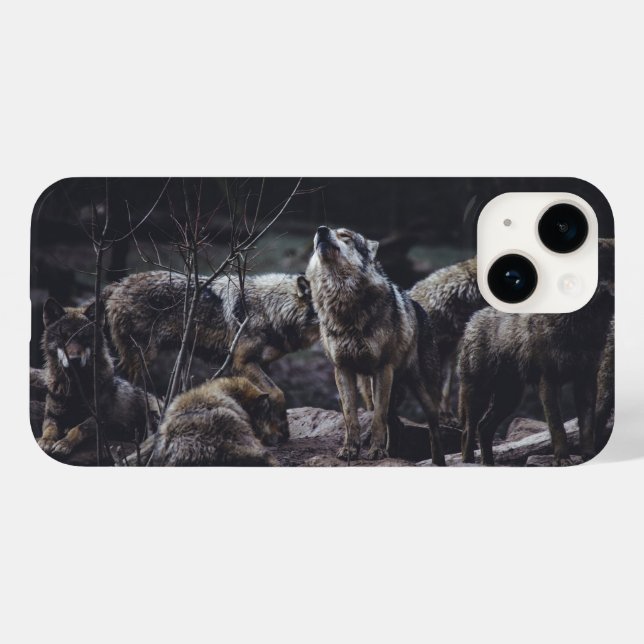 Vargflock iPhone 14-fodral (Baksida (horisontell))