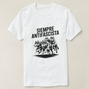 Vargflock Siempre Antifascista Anti-fascistisk des T Shirt