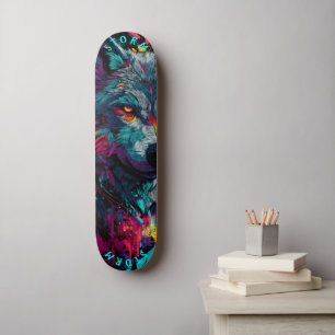 Varggraffiti-gata – Begränsad upplaga Mini Skateboard Bräda 18,5 Cm
