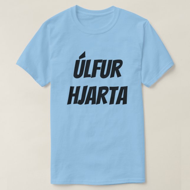 varghjärta i isländska blått (för úlfurhjarta) tee shirt (Design framsida)