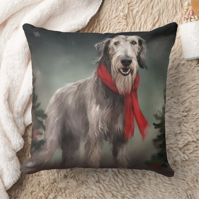 Varghund Hund i Snö Jul Kudde (Filt)