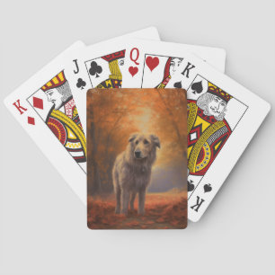 Varghund i höstlöv Fall Inspirerar Casinokort