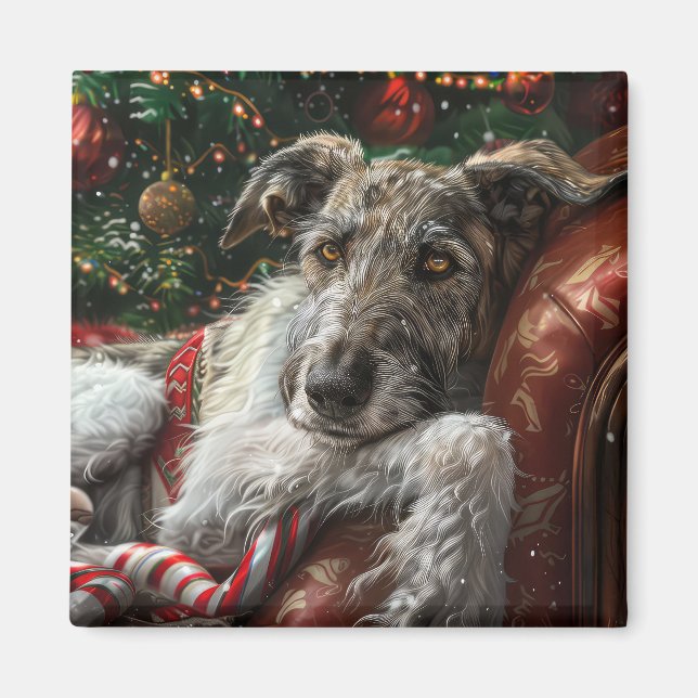 Varghund Jul Festlig Magnet (Framsidan)