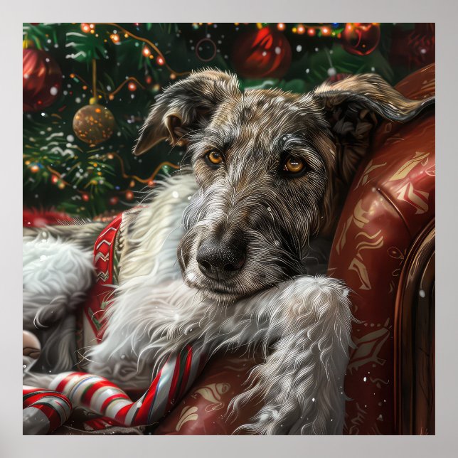 Varghund Jul Festlig Poster (Framsidan)