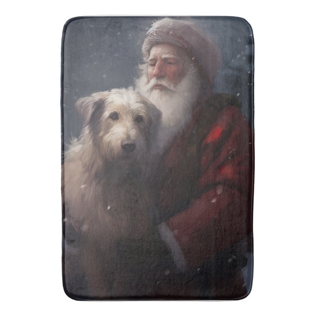 Varghund med Tomte Julfirande Jul Badrumsmatta (Framsidan (Vertikal))
