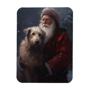 Varghund med Tomte Julfirande Jul Magnet