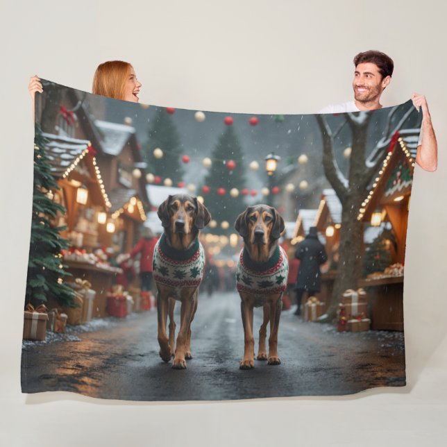 Varghundar Jul Snö Holiday Fleecefilt (På plats)