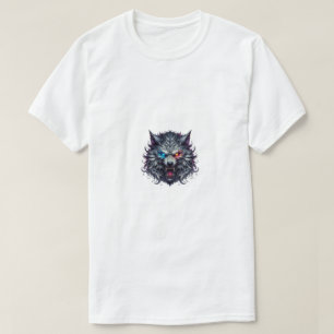 Varghuvud Grafisk T-Shirt Mörk Fantasy Streetwea