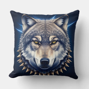🐺 Varghuvud Intensivt Kreativt Vilt Dekor Kudde