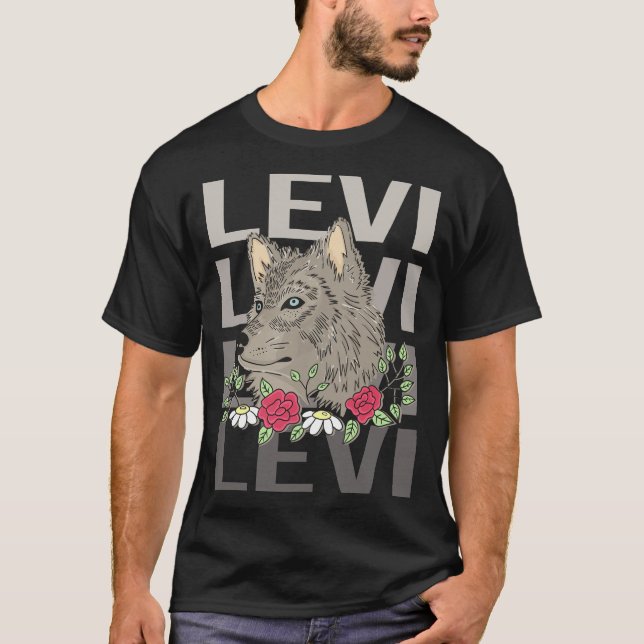 Varghuvud - Levi Namn T Shirt (Framsida)