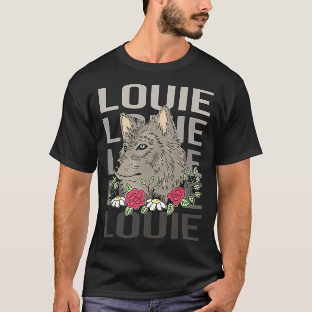 Varghuvud - Louie Namn T Shirt (Framsida)
