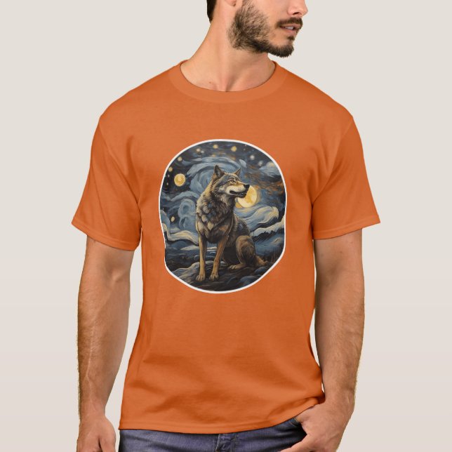 vargmålning djurdesign pojke t shirt (Framsida)
