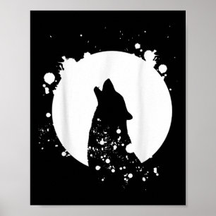 Vargmän Siluett Djurmotiv Miljö Poster