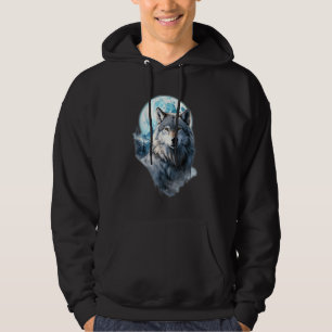 Vargmåne Grafik Vrålande ,Under Fullmåne Natt Hoodie