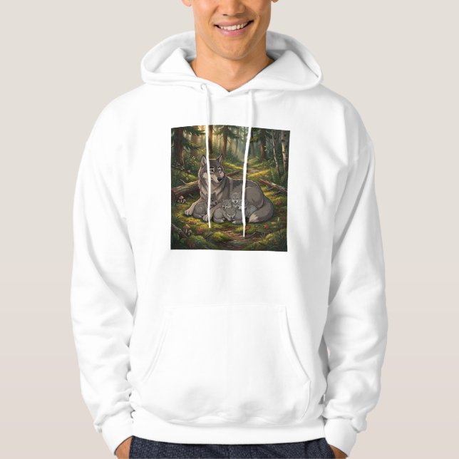 Vargmoder och ungar  hoodie (Framsida)