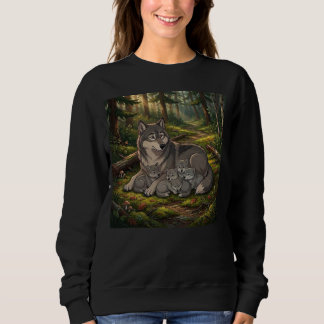 Vargmoder och ungar t shirt
