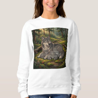 Vargmoder och ungar t shirt