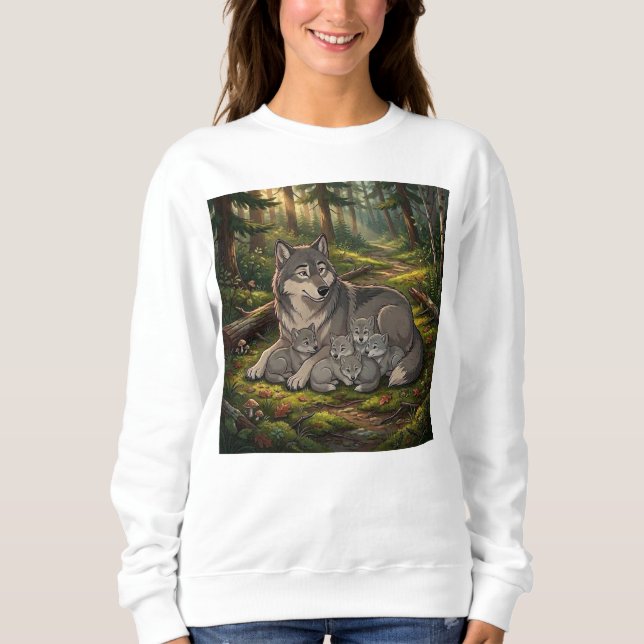 Vargmoder och ungar   t shirt (Framsida)