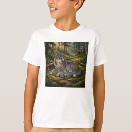 Vargmoder och ungar t shirt