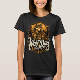 Vargpappa Grafik Roligt Män Vilda Djur Pappas Pres T Shirt