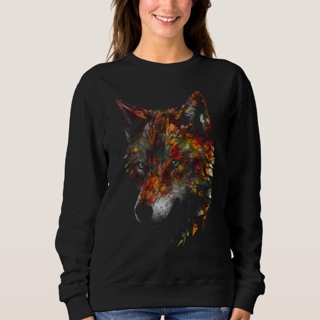 Vargpolygon Djurmotiv varg T Shirt (Framsida)