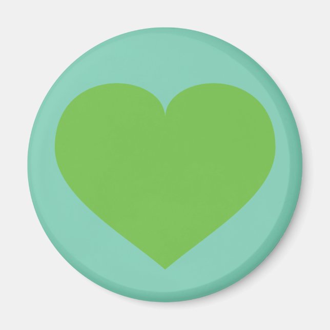 Vårgrönt hjärta magnet (Framsidan)