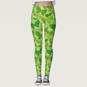 Vårgröntmönster Leggings