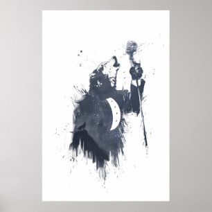 vargsång (blått) poster