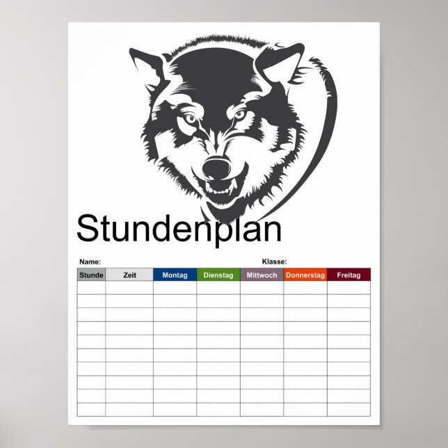Vargtidtabell Poster (Framsidan)