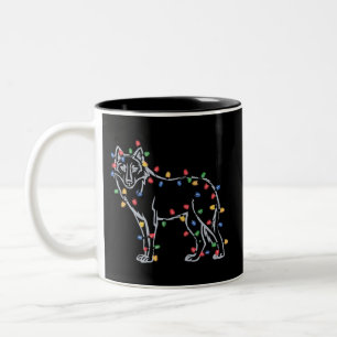 Vargträd jul Xmas husdjur djur vargälskare Två-Tonad Mugg
