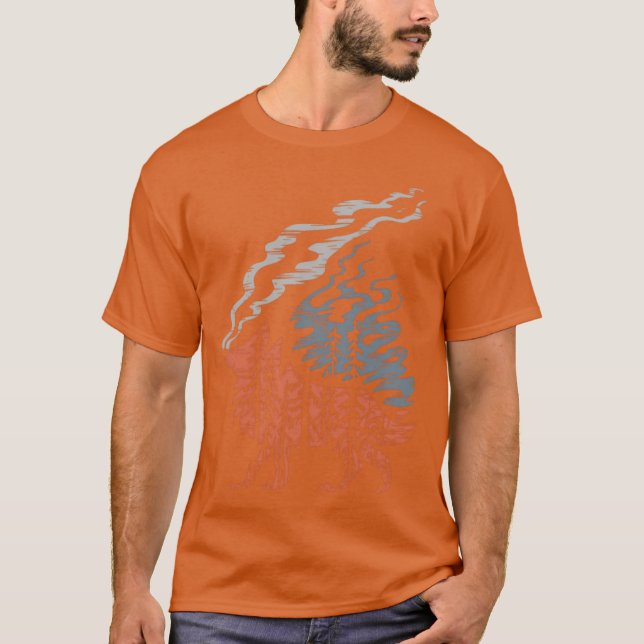 Vargtryck familj vintage t shirt (Framsida)