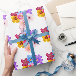 Vårharmoni - Blandad akvarellblomsterbukett Presentpapper