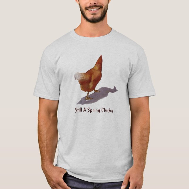 Vårhöna: Höna i olje- pastell, fria händerkonst T Shirt (Framsida)