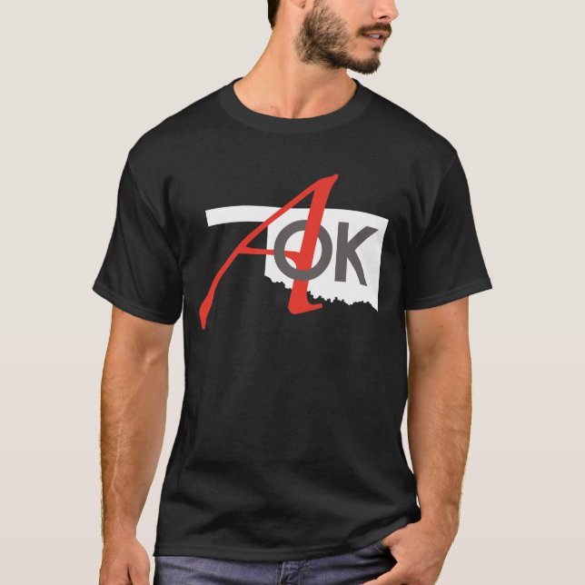 Variabelstil/logotyp för färg AOK med T-shirt (Framsida)