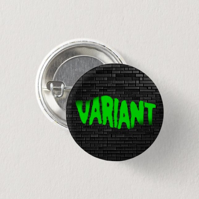 VARIANT Graffiti Grönt Pin Button Badge Knapp (Framsida & baksida)