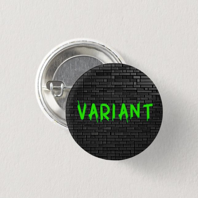VARIANT Grönt Graffiti Button Knapp (Framsida & baksida)