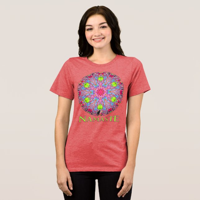Variant Namaste Kaleidoscope T Shirt (Framsida Full)