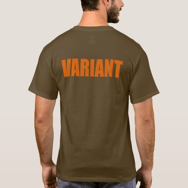 Variant - utskrift i bakgrunden av variant t shirt (Baksida)
