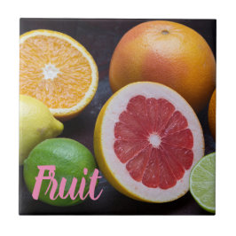 Variation av citrusfrukter, orange, kalk, mandarin kakelplatta