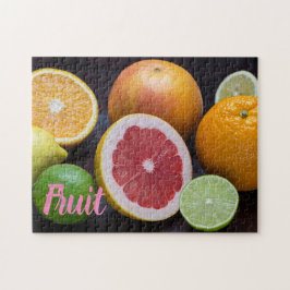 Variation av citrusfrukter, orange, kalk, mandarin pussel