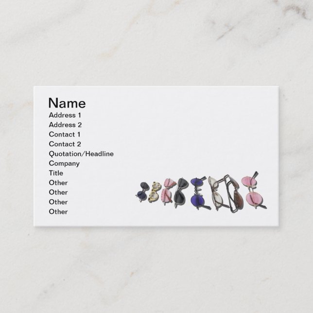 Variation av färgrika exponeringsglas visitkort (Framsida)