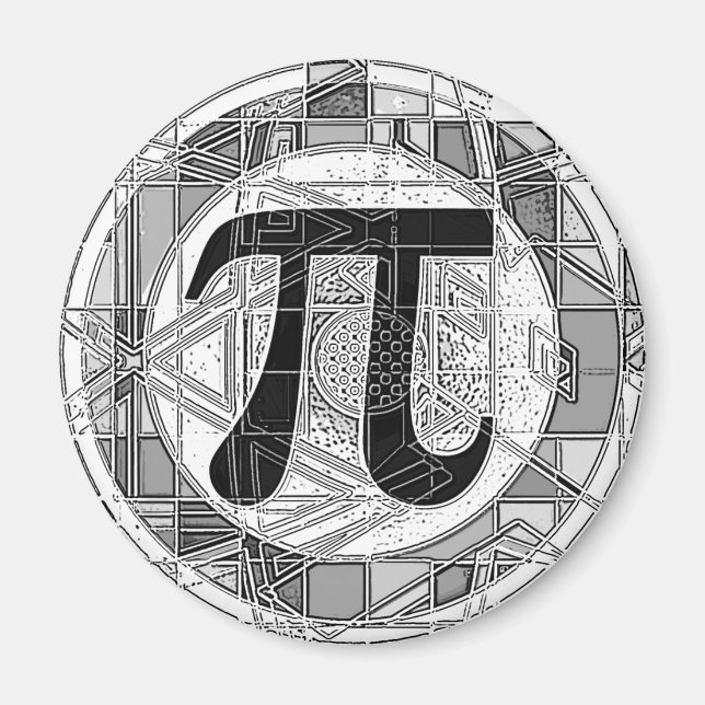 Variation i Pi Day Symbols Rounds Magnet (Framsidan)