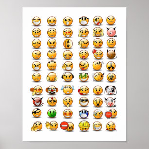 Variationer av en ansikteemoticon poster