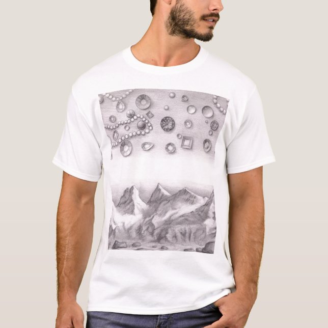 Variationer i möda Gemstones och Pearls i Himmel T Shirt (Framsida)