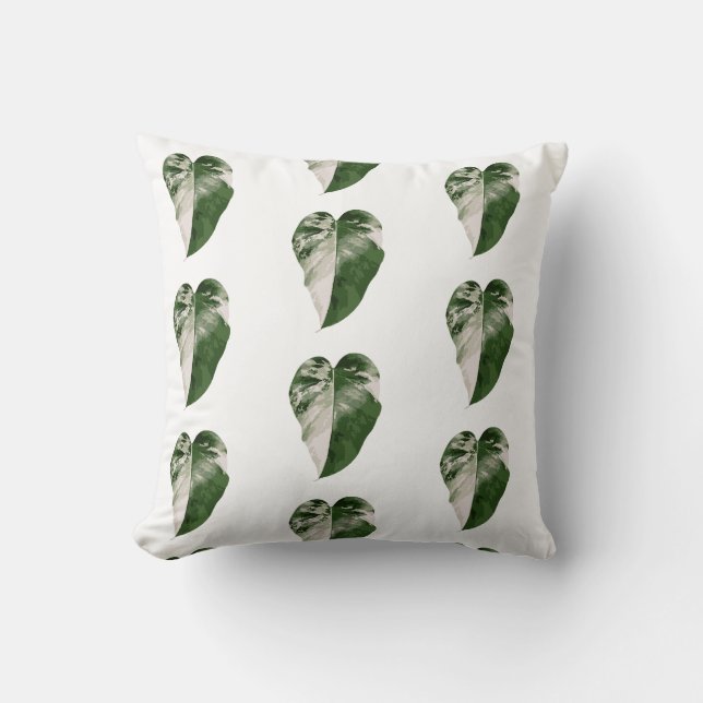 Variegated Monstera Heart Leaf Botanical Kudde (Framsida)